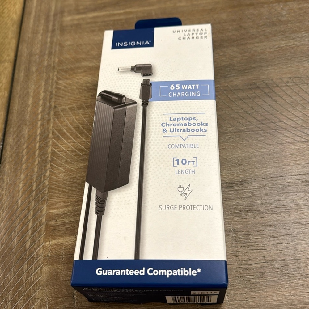 New in box Insignia universal laptop charger 10 foot in length